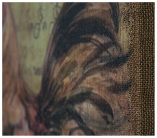 Biscottini Stampa 'GALLO' su tela in juta grezza anticata dimensioni L40xPR3xH80 Offerta