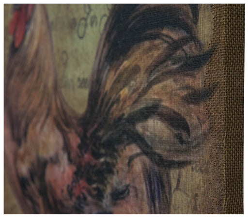 Biscottini Biscottini Stampa 'Gallo' su Tela Juta Grezza Anticata Design 40x3x80 Arredo