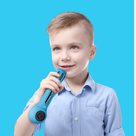 Festival Microfono Bluetoothper Karaoke Con Speaker Integrato Porta Tf Card Ingresso Aux 3w Azzurro