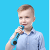 Festival Microfono Bluetoothper Karaoke Con Speaker Integrato Porta Tf Card Ingresso Aux 3w Azzurro