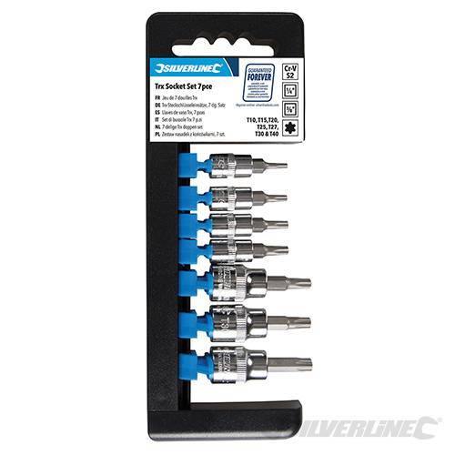 Set di bussole chiavi inserti 1/4 e 3/8 per punte T10 - T40 Silvelrine 7pz - Eternal Brico