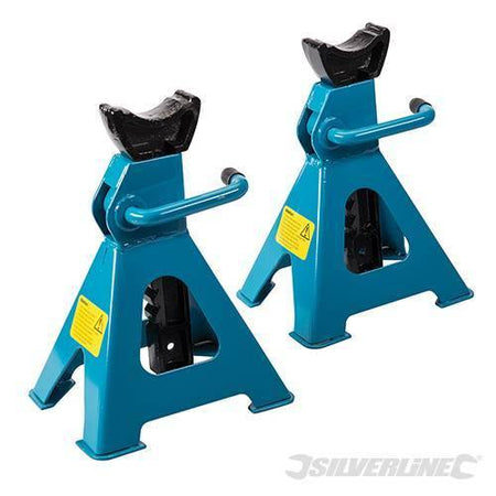 2 Cavalletti per Auto cricchetto regolazione da 3 e 6 Tonnellate Silverline Silverline