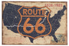 Biscottini Quadro Biscottini Stampa ROUTE 66 tela juta anticata 90x2x60 decorazione design
