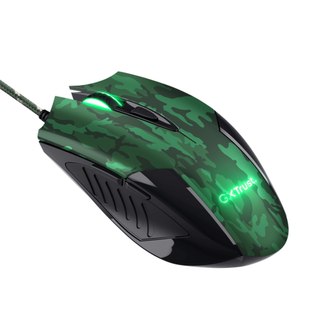 Kit Gaming Mouse GXT 781 Rixa con Tappetino trama mimetica - 2 in 1 - Illuminazione Led - Usb