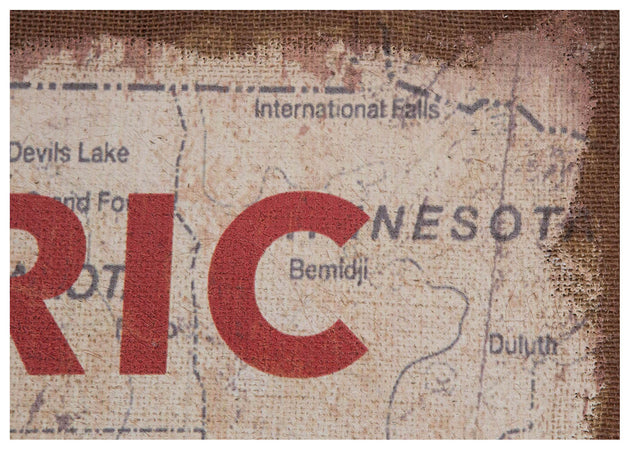 Biscottini Biscottini Stampa Juta Grezza Anticata 'Historic Route 66' Quadro Design 60x90