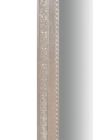 Biscottini Specchio Specchiera da parete e appendere verticale/orizzontale L50xPR4xH140 cm finitura foglia argento anticato
