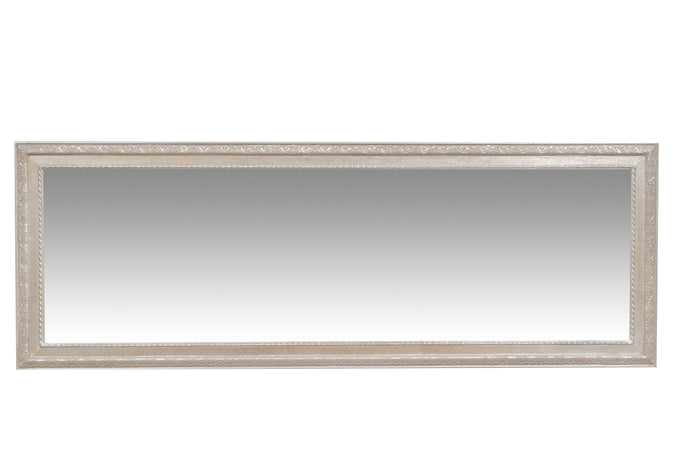 Biscottini Specchio Specchiera da parete e appendere verticale/orizzontale L50xPR4xH140 cm finitura foglia argento anticato