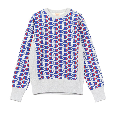 CHAMPION Felpa Girocollo Uomo Crewneck Sweatshirt Light Grey da uomo