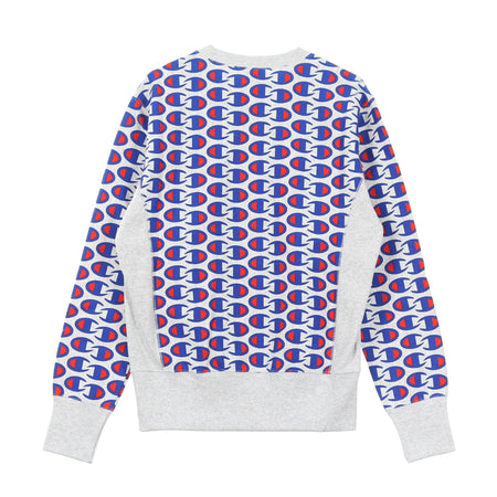 CHAMPION Felpa Girocollo Uomo Crewneck Sweatshirt Light Grey da uomo