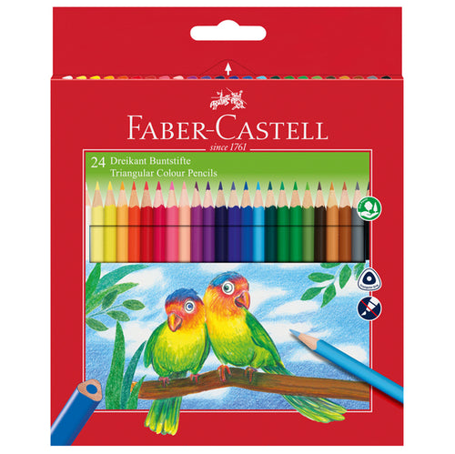 Astuccio 24 Pastelli Colorati Triangolari Eco Faber Castell