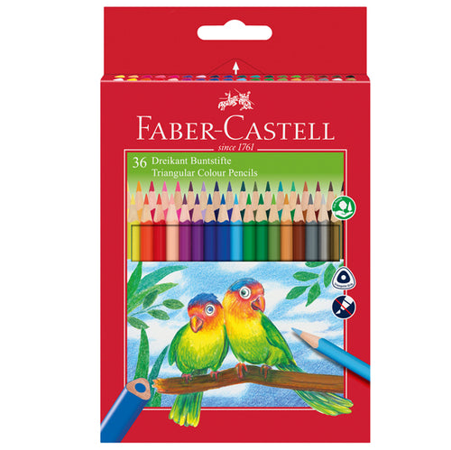 Astuccio 36 Pastelli Colorati Triangolari Eco Faber Castell