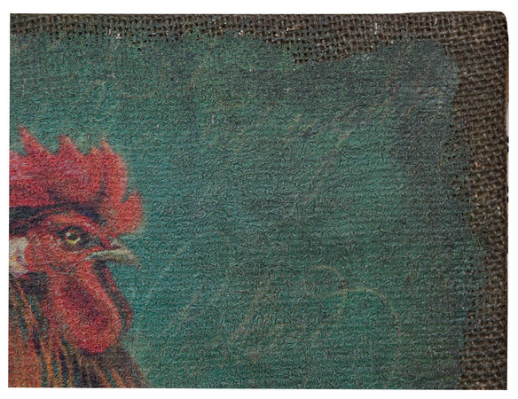 Biscottini Stampa 'GALLO' su tela in juta grezza anticata dimensioni L40xPR1,9xH40