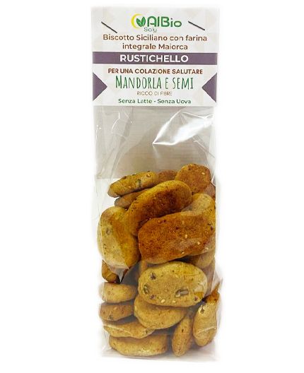 Biscotti Integrali mandorla e semi 180g Senza Latte Senza uova Con Farina Antica Siciliana Maiorca Alta Digeribilità