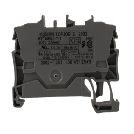 Morsettiera passante grigia 24A 2,5mmq 1 piano 2 vie Wago