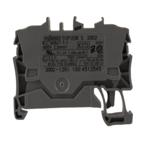 Morsettiera passante grigia 24A 2,5mmq 1 piano 2 vie Wago