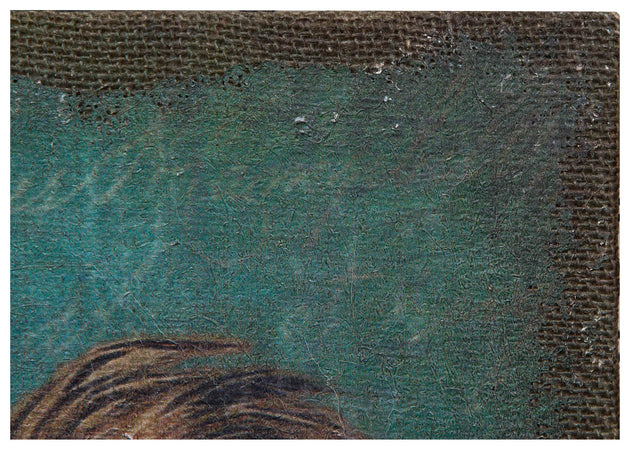 Biscottini Biscottini Stampa 'GALLO' Tela Juta Grezza Anticata Quadro Design Casa 40x1.9x40