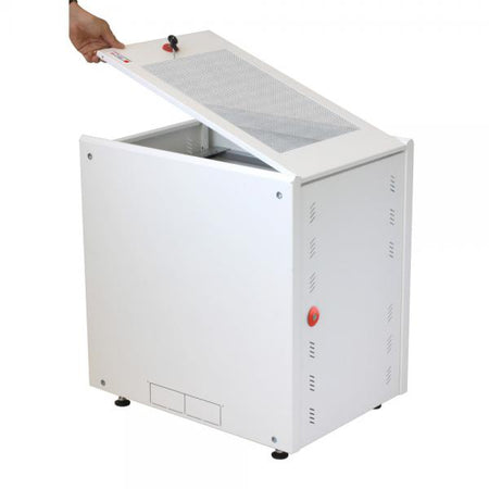 Armadio Rack 19'' ideale per Accumulatori Fotovoltaico 8U P600mm Bianco