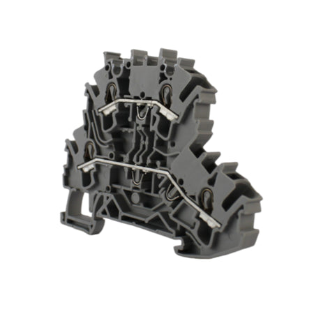 Morsettiera passante grigia 2,5mmq 2 piani 2X2 conduttori Wago