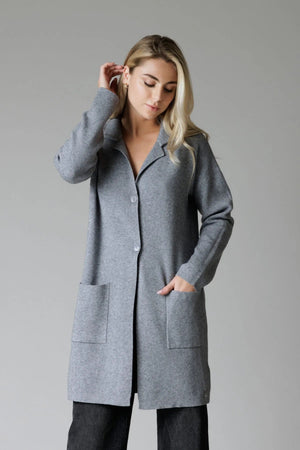 White Wise Maglia donna cardigan con collo