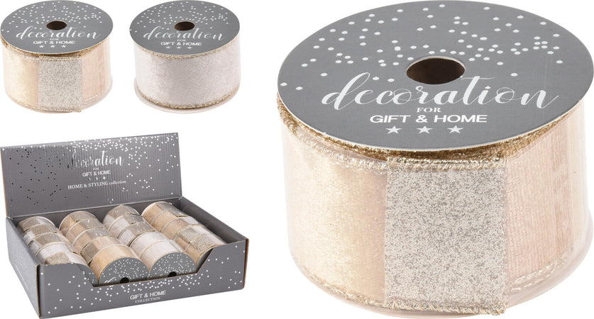Nastro decorativo per confezioni regalo e decorazioni 270 cm x 38 mm