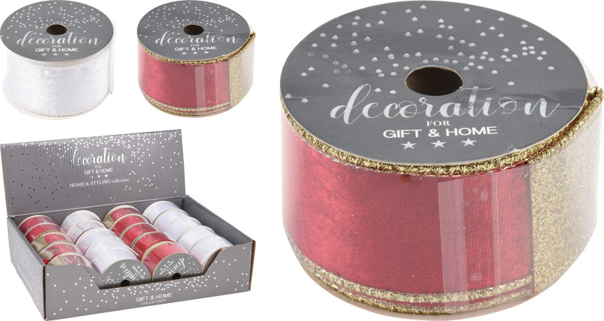 Nastro decorativo per confezioni regalo e decorazioni 270 cm x 38 mm