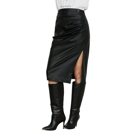 Relish gonna ecopelle longuette nera PARAVI RDA2504299003