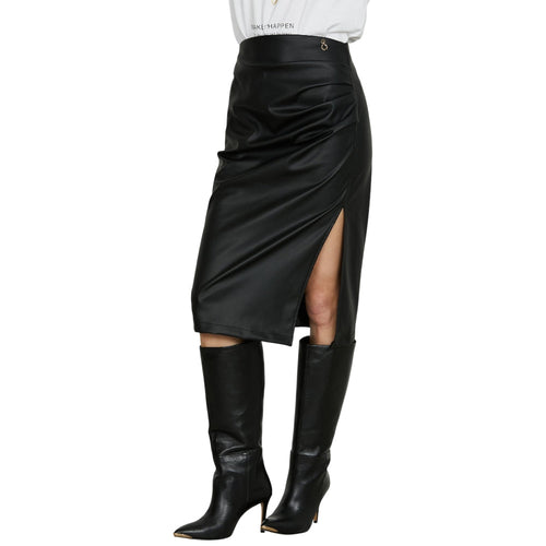 Relish gonna ecopelle longuette nera PARAVI RDA2504299003