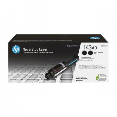 HP TONER NERO 143A RICARICA PER PER NEVERSTOP 1001NW / 1201N/ 1202 NW, DUAL PACK