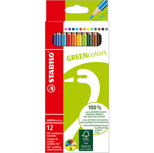 Astuccio 12 Pastelli Green Colours Stabilo