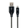 Cavo di ricarica e dati USB Type-C intrecciato in cotone premium, 1 m, nero/bianco