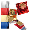50 Buste Regalo In Ppl Metal Lucido 35X50+5Cm Rosso Con Patella Adesiva