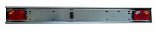 Paraurti fisso in ferro pre-zincato 1600 mm con fanali posteriori e luce targa 12V Alogeni