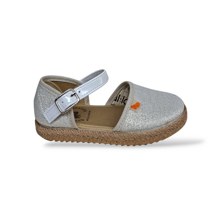 Espadrillas Bambina Bianco Beige VUL-LADI con Fibbia – Scarpe Cerimonia Estate Taglie 24-37