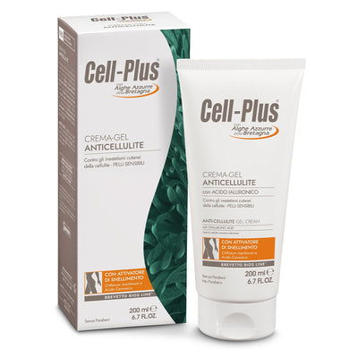 CELL PLUS Crema - Gel Anticellulite 200ml con Alghe Azzurre della Bretagna, Centella e Acqua dArancia, Idratante, a Rapido Assorbimento, Non Unge, per Pelli Sensibili - Naturopatica shop & therapy