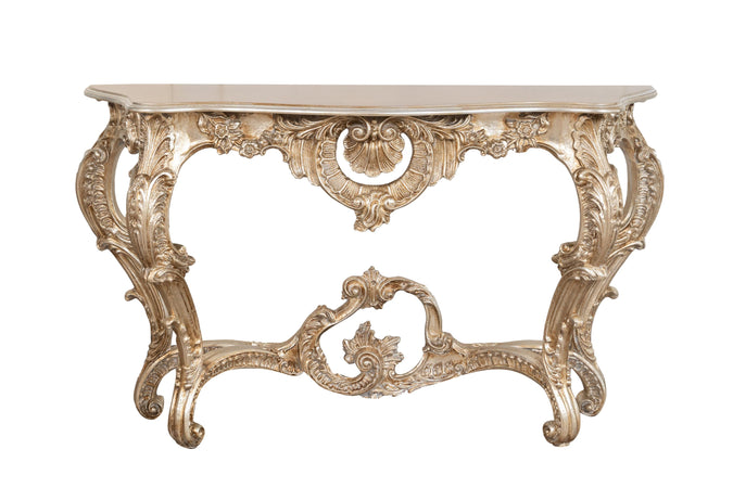 Biscottini CONSOLLE IN LEGNO FINITURA FOGLIA ARGENTO ANTICATO MADE IN ITALY dimensioni