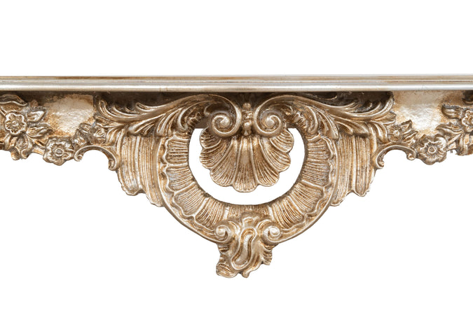 Biscottini CONSOLLE IN LEGNO FINITURA FOGLIA ARGENTO ANTICATO MADE IN ITALY dimensioni