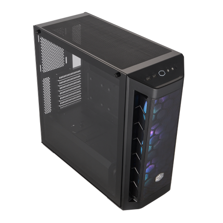 "Case MasterBox MB511 ARGB- 2xCombo 2.5""/3.5""-5xSSD- 3x 120 ARGB fans-incl. controller-Radiator Support-Temp.Glass Side P.-NO PSU"