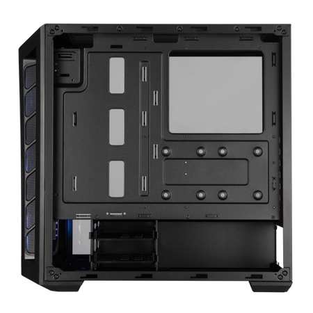 "Case MasterBox MB511 ARGB- 2xCombo 2.5""/3.5""-5xSSD- 3x 120 ARGB fans-incl. controller-Radiator Support-Temp.Glass Side P.-NO PSU"