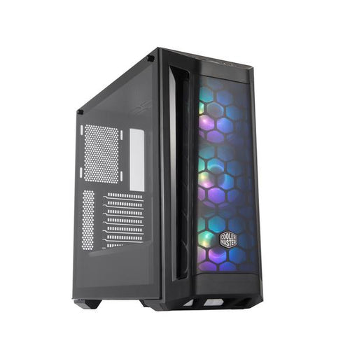 Case MasterBox MB511 ARGB- 2xCombo 2.5/3.5-5xSSD- 3x 120 ARGB fans-incl. controller-Radiator Support-Temp.Glass Side P.-NO PSU