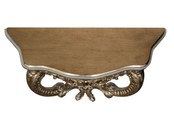 Biscottini Consolle Ingresso Biscottini Legno Foglia Argento Anticato 70x27x58 Made Italy