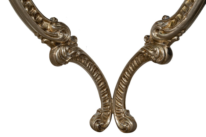 Biscottini Consolle Ingresso Biscottini Legno Foglia Argento Anticato 70x27x58 Made Italy