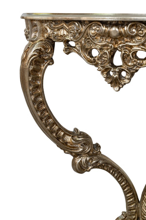 Biscottini Consolle Ingresso Biscottini Legno Foglia Argento Anticato 70x27x58 Made Italy