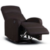 Poltrona Elettrica Telecomando Alzapersona Recliner Ecopelle Moro Schienale Alto