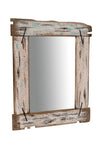 Biscottini Specchio da parete in legno massello L48xPR3xH59 cm effetto antico dipinto