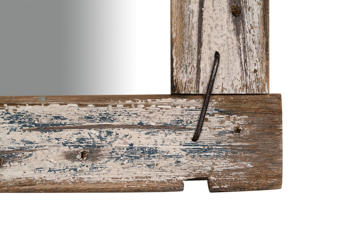 Biscottini Specchio da parete in legno massello L48xPR3xH59 cm effetto antico dipinto