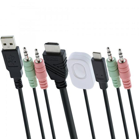 Switch KVM InLine - a 2 vie - USB-C + da HDMI a HDMI - 4K - con audio - integrato. Cavo
