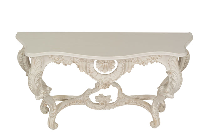 Biscottini Consolle Biscottini Legno Bianco Anticato 135x37x80 Mobile Made Italy FINITURA