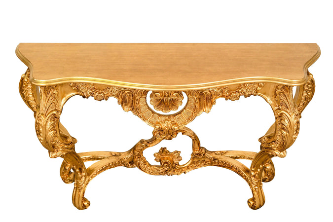 Biscottini CONSOLLE IN LEGNO FINITURA FOGLIA ORO ANTICATO MADE IN ITALY dimensioni