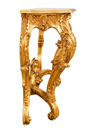 Biscottini CONSOLLE IN LEGNO FINITURA FOGLIA ORO ANTICATO MADE IN ITALY dimensioni