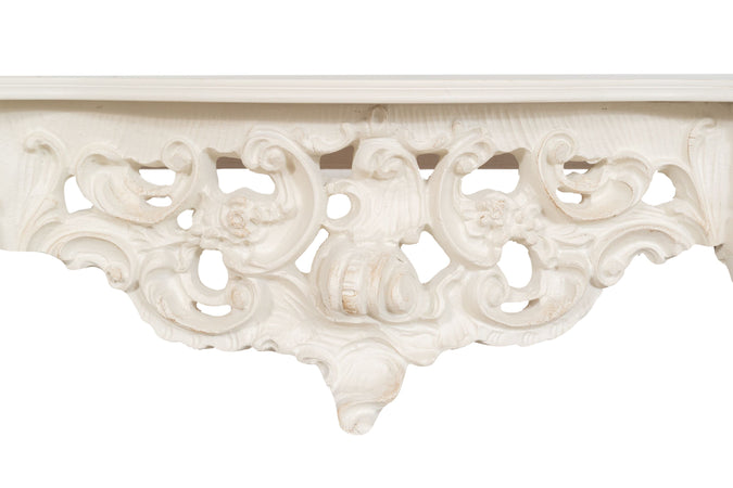 Biscottini Consolle Biscottini Legno Massello Bianca Anticata 125x38x87 Stile Fiorentino